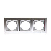Рамка потрійна Enzo Срібний камінь