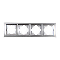Рамка чотиримісна Enzo Срібний камінь