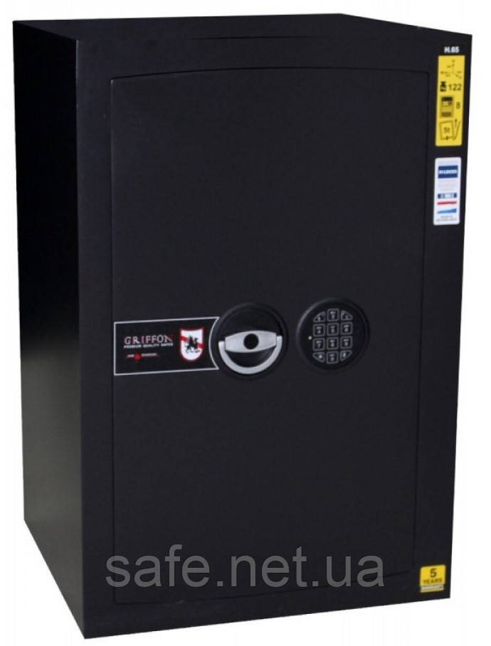 Сейф зламостійкий Griffon H.65.E black (ВxШxГ:650x435x400), 1 клас, сейф від зламу, сейф для грошей