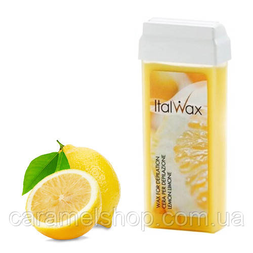 Касетний віск для депіляції рук ніг тіла в домашніх умовах ItalWax теплий касета ІталВакс 100 г лимон