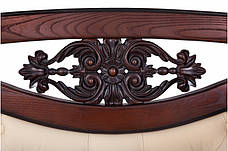 Ліжко дерев'яне з масиву ясена з м'яким узголів'ям Грація Мікс меблі, темний горіх з патиною, фото 2