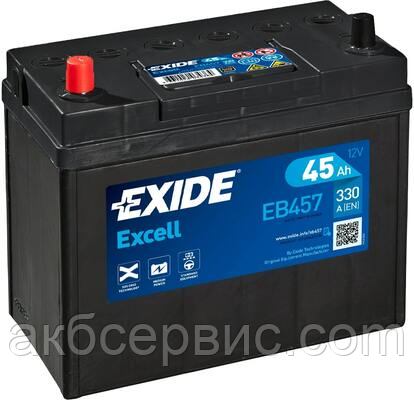 Аккумулятор автомобильный Exide EB457, фото 1