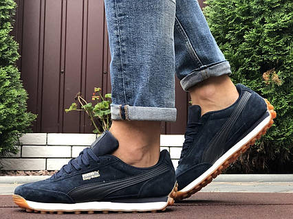 Мужские замшевые кроссовки Puma Easy Rider темно-синие