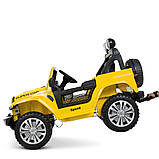 Дитячий електромобіль Jeep (4 мотори по 35W, MP3, USB) Джип Bambi M 4529EBLR-6 Жовтий, фото 6