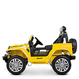Дитячий електромобіль Jeep (4 мотори по 35W, MP3, USB) Джип Bambi M 4529EBLR-6 Жовтий, фото 5