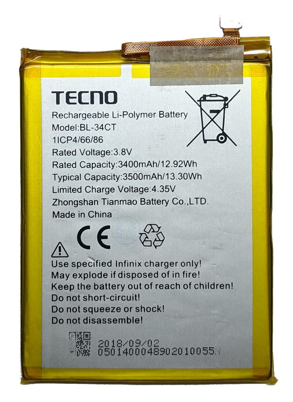 Аккумулятор Tecno Spark 3 / Spark 3 Pro BL-34CT, фото 1