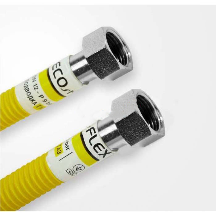 Шланг для газу нержавіючий Супер 120 см ecoflex 1/2 гайка-гайка