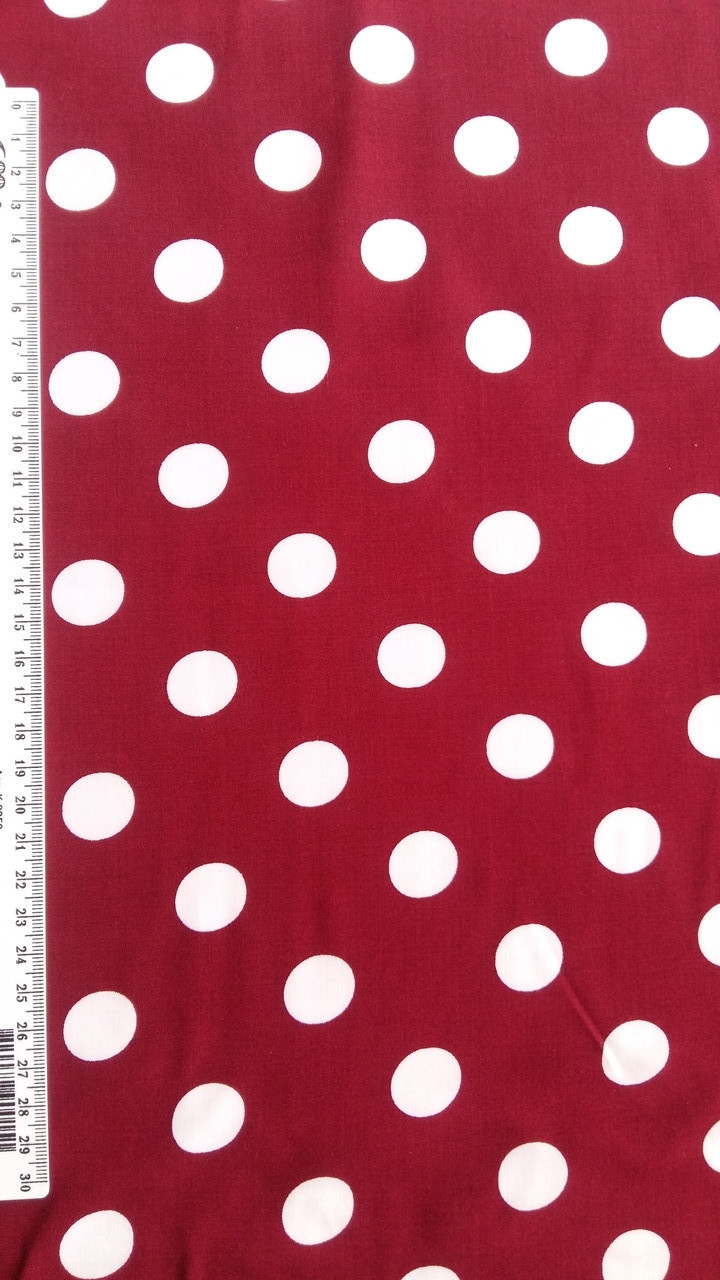 Штапель бордовый в белый горох(Д717-339) - фото 2 - id-p1456526943