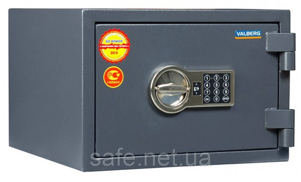Сейф огневзломостойкий Valberg Кварцит 30 EL (ВхШхГ:300x440x430),1 клас + 30Б, сейф від злому і вогню