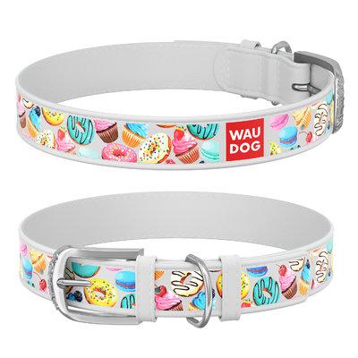 Нашийник для собак шкіряний WAUDOG Design "Пончики", фото 1