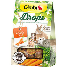 Ласощі дропси для гризунів GimBi Drops з морквою 50г