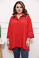 Ошатна жіноча сорочка з гіпюром Ейлін червоний (54-68), фото 2
