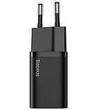 Зарядний пристрій Baseus 20W Super Si USB-C (TZCCSUP-B01) Black, фото 6