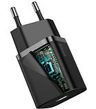 Зарядний пристрій Baseus 20W Super Si USB-C (TZCCSUP-B01) Black, фото 3