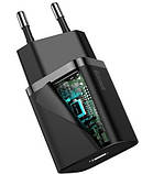 Зарядний пристрій Baseus 20W Super Si USB-C (TZCCSUP-B01) Black, фото 4