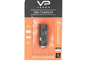 Автомобільна зарядка в прикурювач АЗУ VERON T05 QC3.0 CAR CHARGER -3A У БЛІСТЕРІ