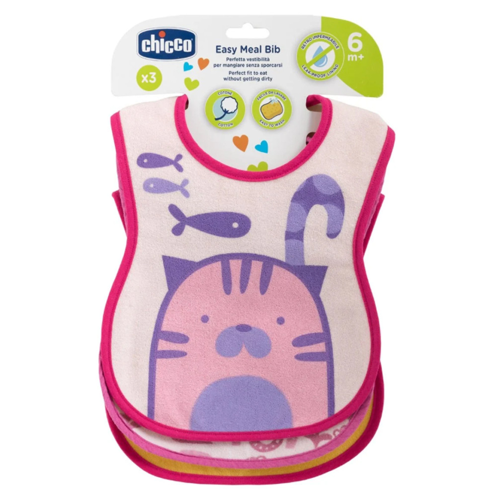 Слинявчики непромокальні 3 шт Chicco Weaning Bib (8058664086764)
