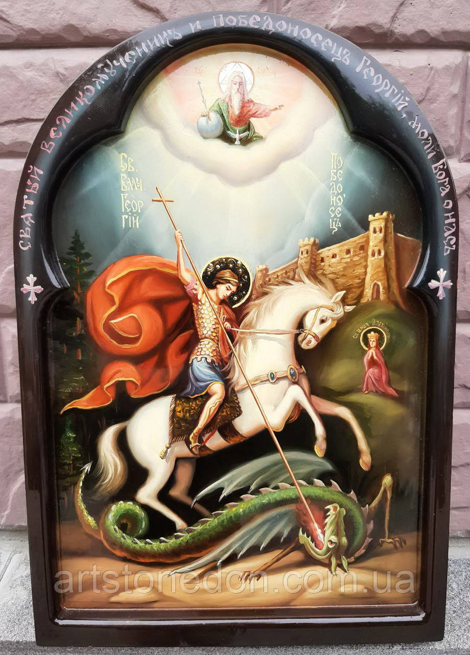 Ікона писана Святий Георгій Побідоносець 44*30 см