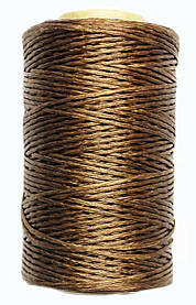 Нитка універсальна плоска вощена для ручного шиття підошви, взуття, шкіри GP 1,0мм 100м. Світло коричневий 527