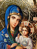 Ікона писана масляними фарбами. Образ Божої Матері Нев’янучий цвіт 35*25 см, фото 3