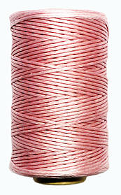 Нитка універсальна плоска вощена для ручного шиття підошви, взуття, шкіри GP 1,0мм 100м. Рожевий 531