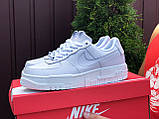 Кросівки Nike Air Force чоловічі шкіряні стильні для прогулянки білі, фото 7