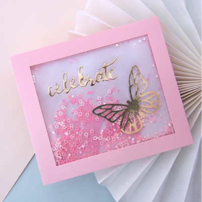 Листівка прозора з бісером Celebrate подарунок, фото 1
