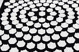 Масажний килимок Аплікатор Кузнєцова + валик масажер для спини/шиї/голови OSPORT Lotus Mat EcoPro (apl-022) Чорно-білий, фото 3