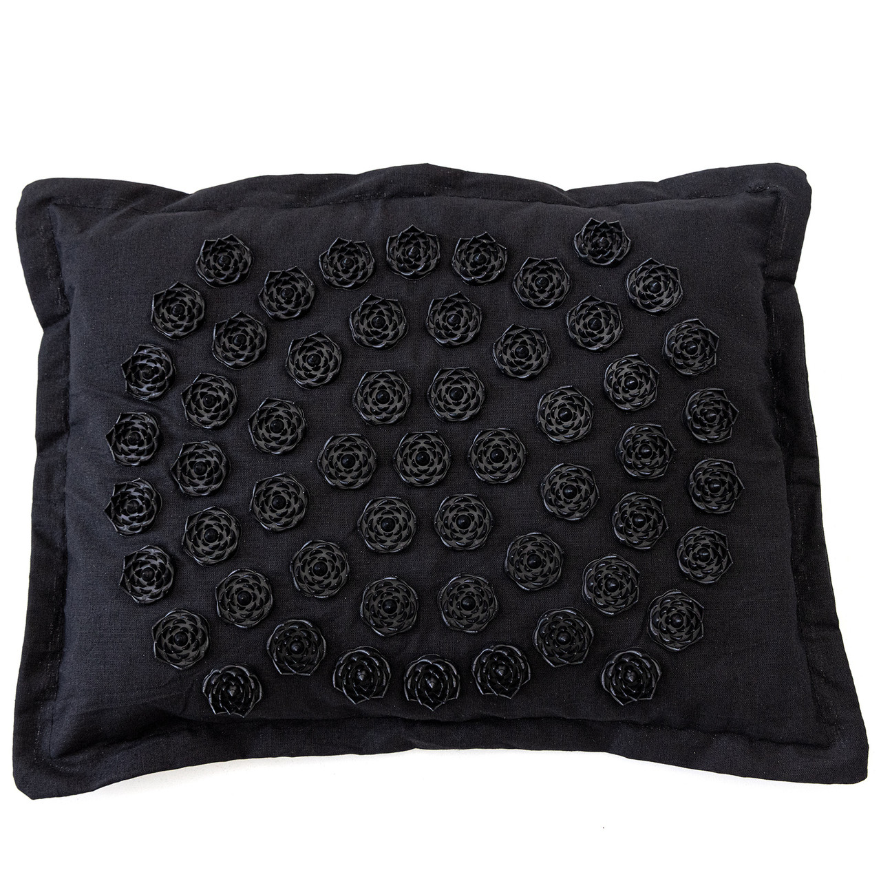 Масажна подушка для масажу шиї (масажер для спини/шиї/голови/ніг/стоп/тіла) OSPORT Lotus Eco (apl-023) Чорно-чорний