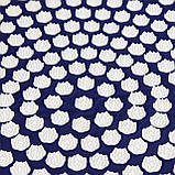 Масажний килимок Аплікатор Кузнєцова + валик масажер для спини/шиї/голови OSPORT Lotus Mat EcoPro (apl-022) Синьо-білий, фото 3