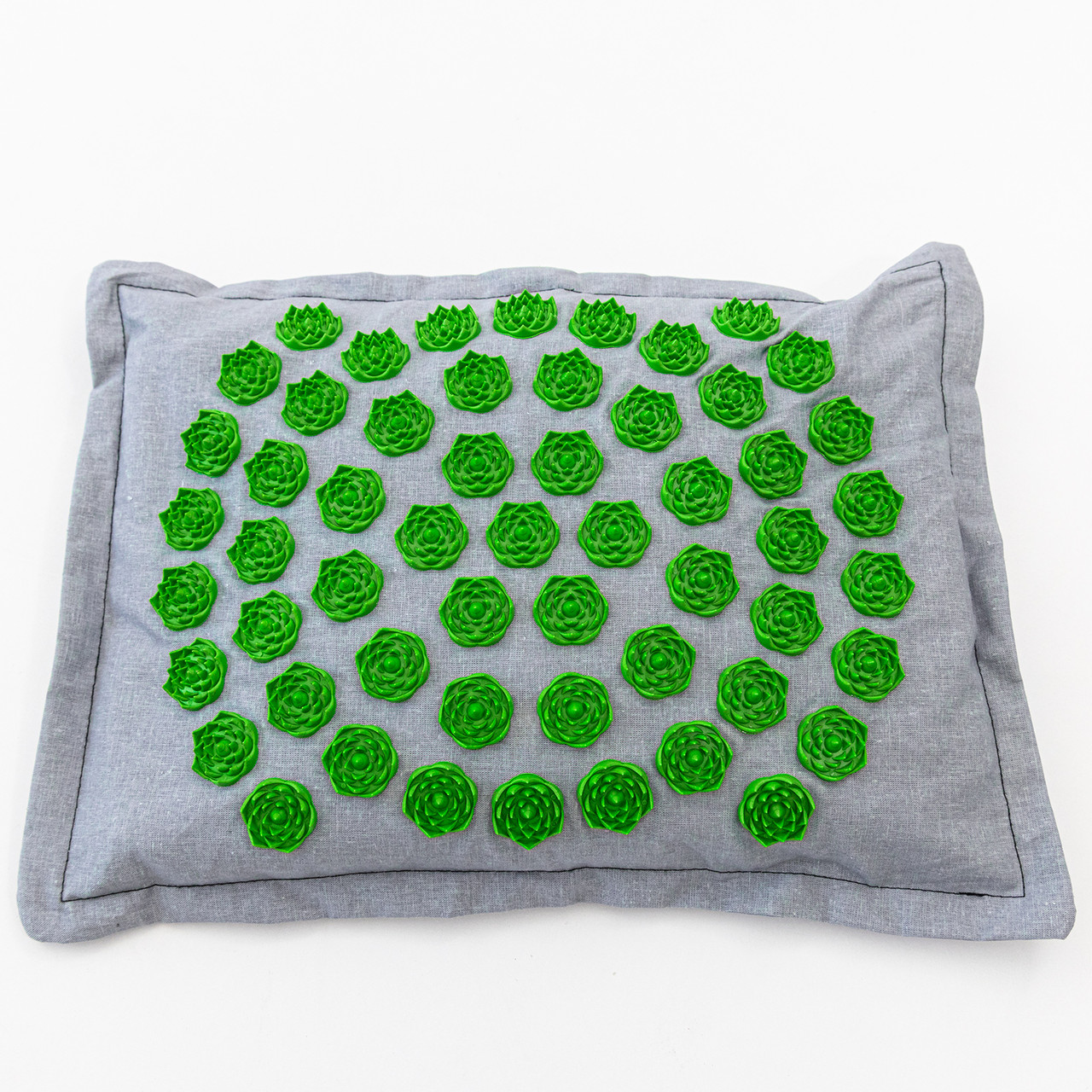 Масажна подушка для масажу шиї (масажер для спини/шиї/голови/ніг/стоп/тіла) OSPORT Lotus Eco (apl-023) Сіро-салатовий