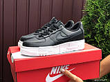 Кросівки жіночі Nike Air Force модні шкіряні повсякденні чорні білі, фото 4