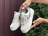 Кросівки жіночі Nike Air Force шкіряні стильні молодіжні повсякденні бежеві, фото 3