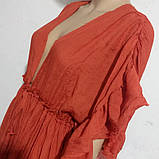 Пляжне плаття довге вільного крою помаранчеве, фото 3