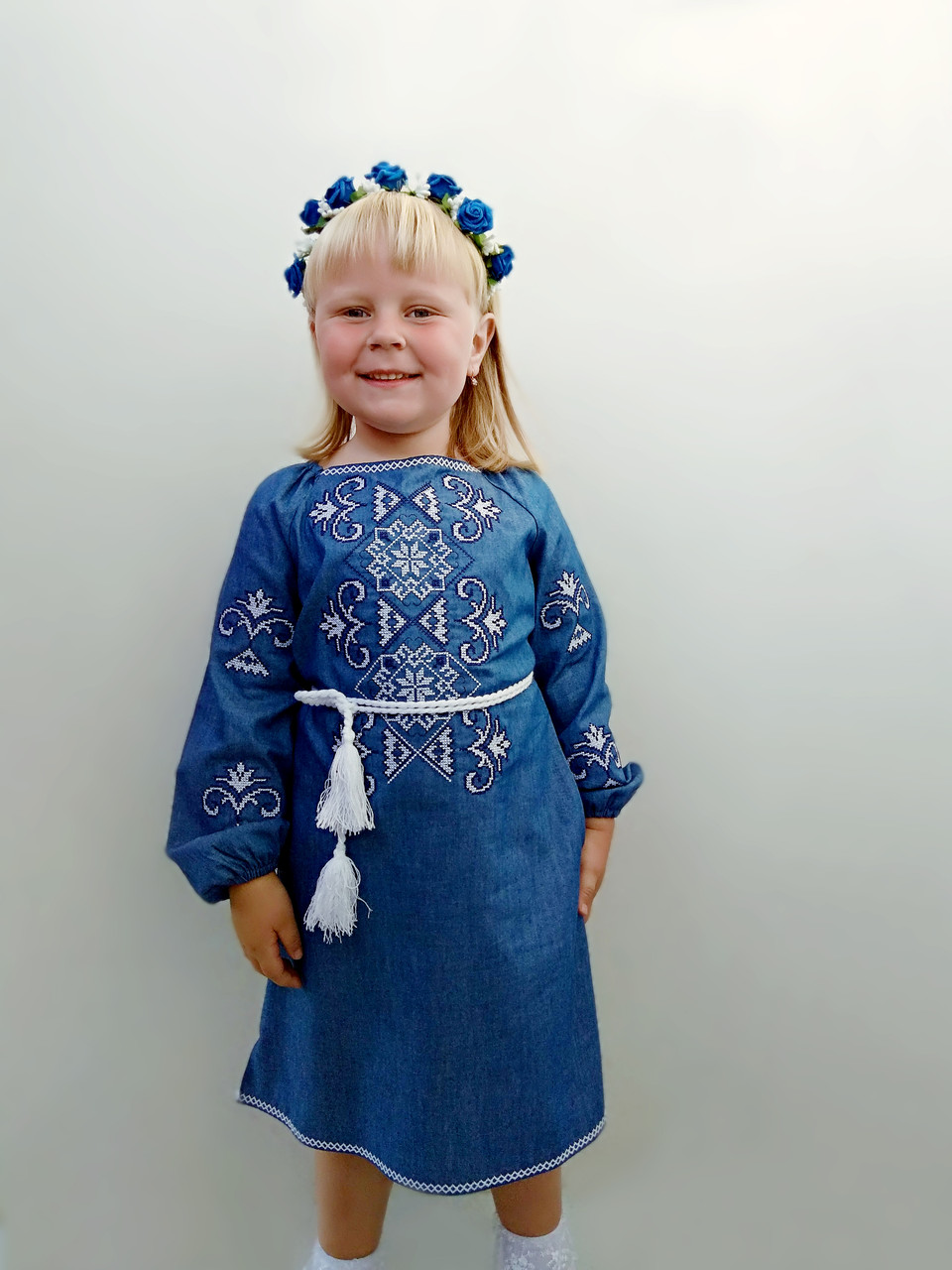 Вишита джинсова сукня