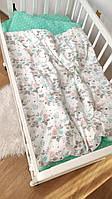Детское постельное сменное белье в кроватку 3в1: наволочка, пододеяльник, простынь на резинке (Польша)
