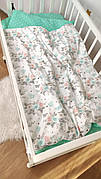Дитяча постільна змінна білизна в ліжечко 3в1 наволочка, підковдра, простирадло на гумці (Польща)