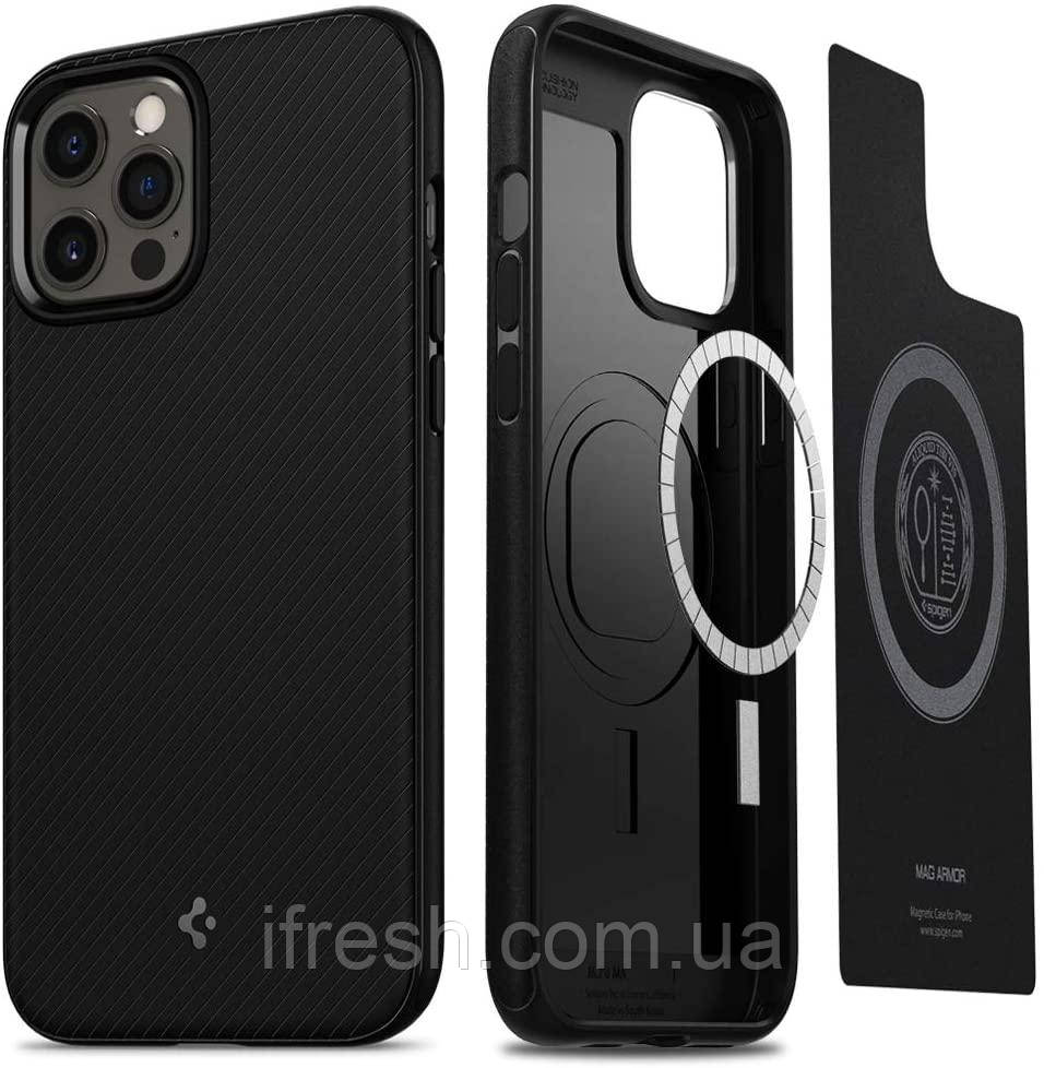 Чохол Spigen для iPhone 12 Pro Max — Mag Armor, Matte Black (ACS01864)