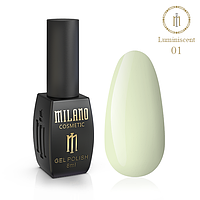 Гель лак для маникюра ногтей светящийся люминесцентный Milano Luminiscent Milano 8 мл № 01