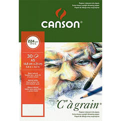 Альбом Canson для ескізів, Ca Grain 224 гр., А4, 30 аркушів