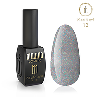 Светоотражающий Гель лак для маникюра ногтей яркий чудесный Milano 8 мл Miracle №12