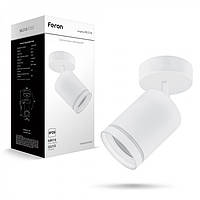 Накладной поворотный светильник Feron ML318 GU10 акцентный спот Ø70х110мм бра (под сменную LED лампу) белый