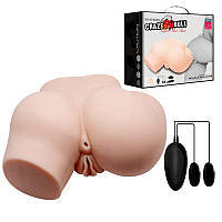 Мастурбатор реалістичний Вагіна-анус з рельєфною структурою і вібрацією Realistic Crazy Bull Море насолод Кайф