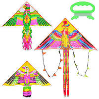 Воздушный змей M 1741 (100шт) 135-67см, 3 вида, в кульке, 93-9,5см