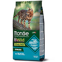 MONGE BWILD CAT Sterilised Беззерновий сухий корм для стерилізованих кішок із тунцем 1,5 кг