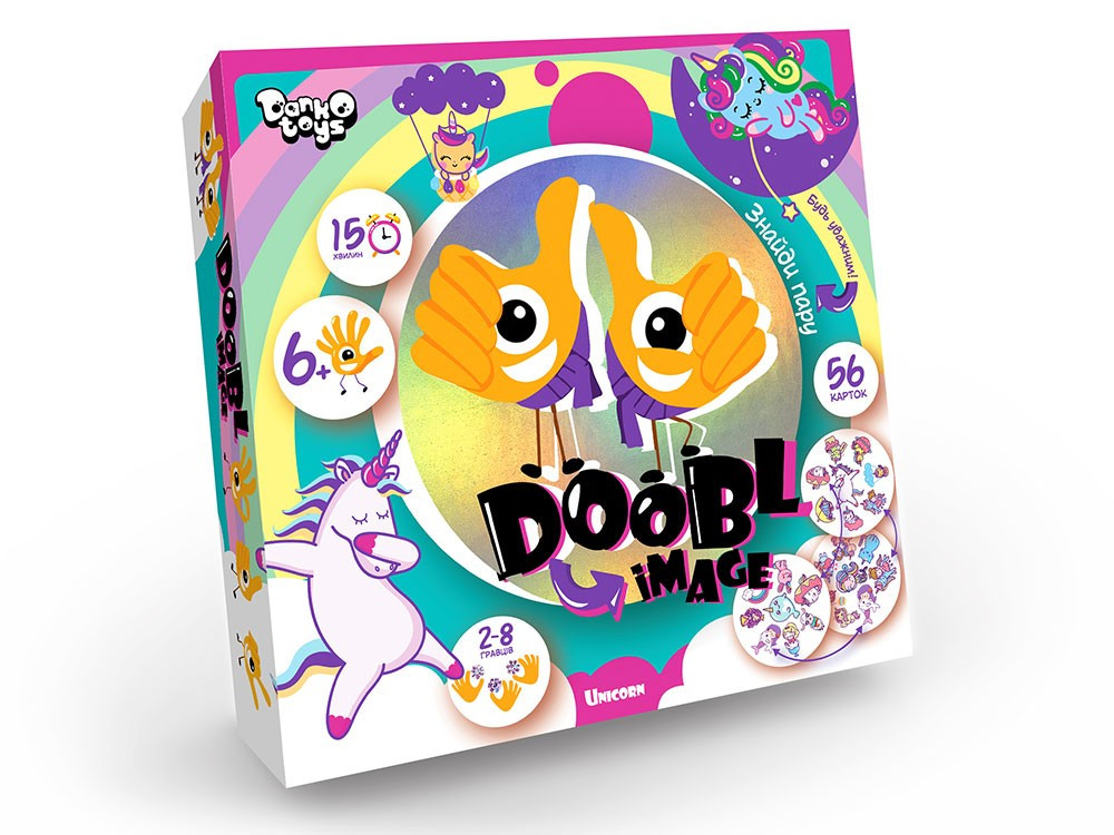 Гра настільна Danko Toys Doobl Image велика Unicorn (добль, знайди пару) (Укр) (DBI-01-04U)