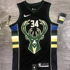 Чорна майка Адетокунбо Мілуокі Бакс Nike Antetokounmpo №34 Milwaukee Bucks NBA