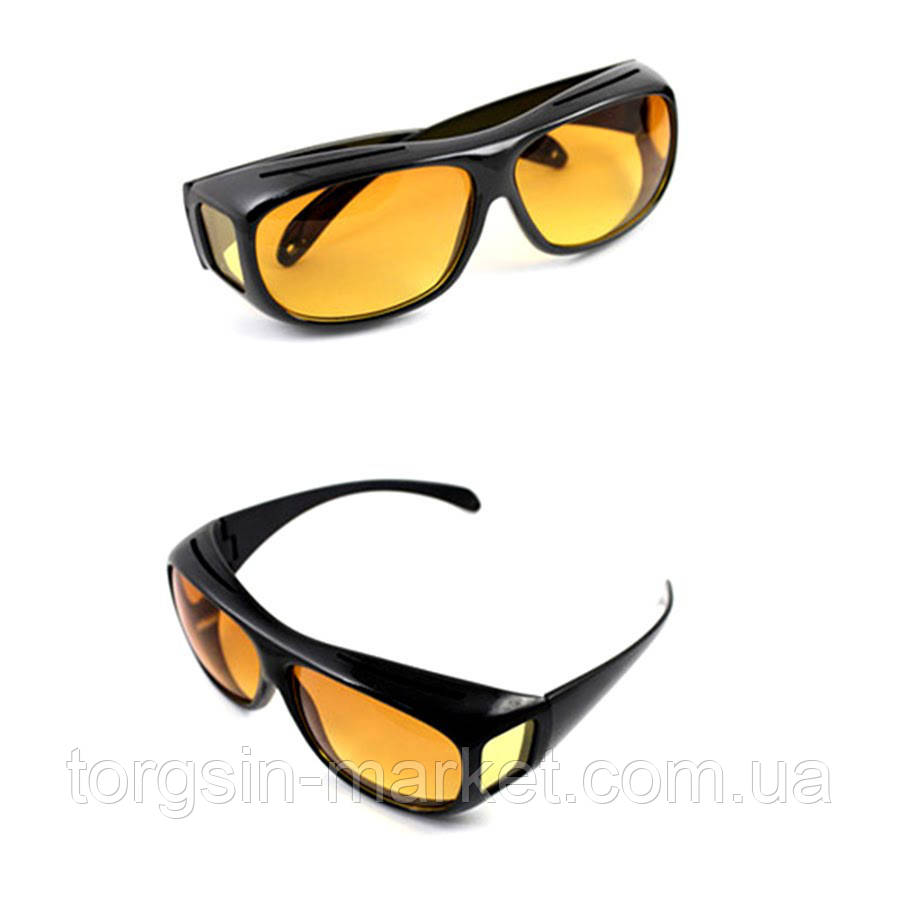 Очки для водителей антифары HD Vision 2шт (желтые, черные), антибликовые очки, ТМ - фото 8 - id-p1456692862