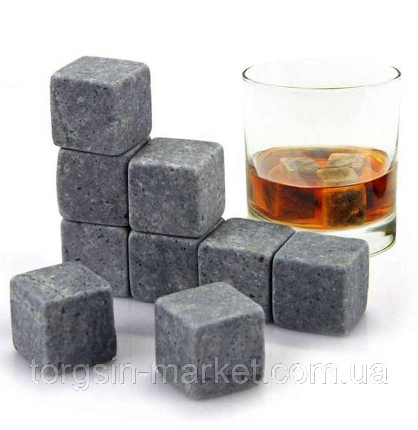 Охлаждающие камни для виски Whiskey Stones-2 (9 шт в наборе), кубики льда, каменный лед,камни, ТМ - фото 1 - id-p1456692947