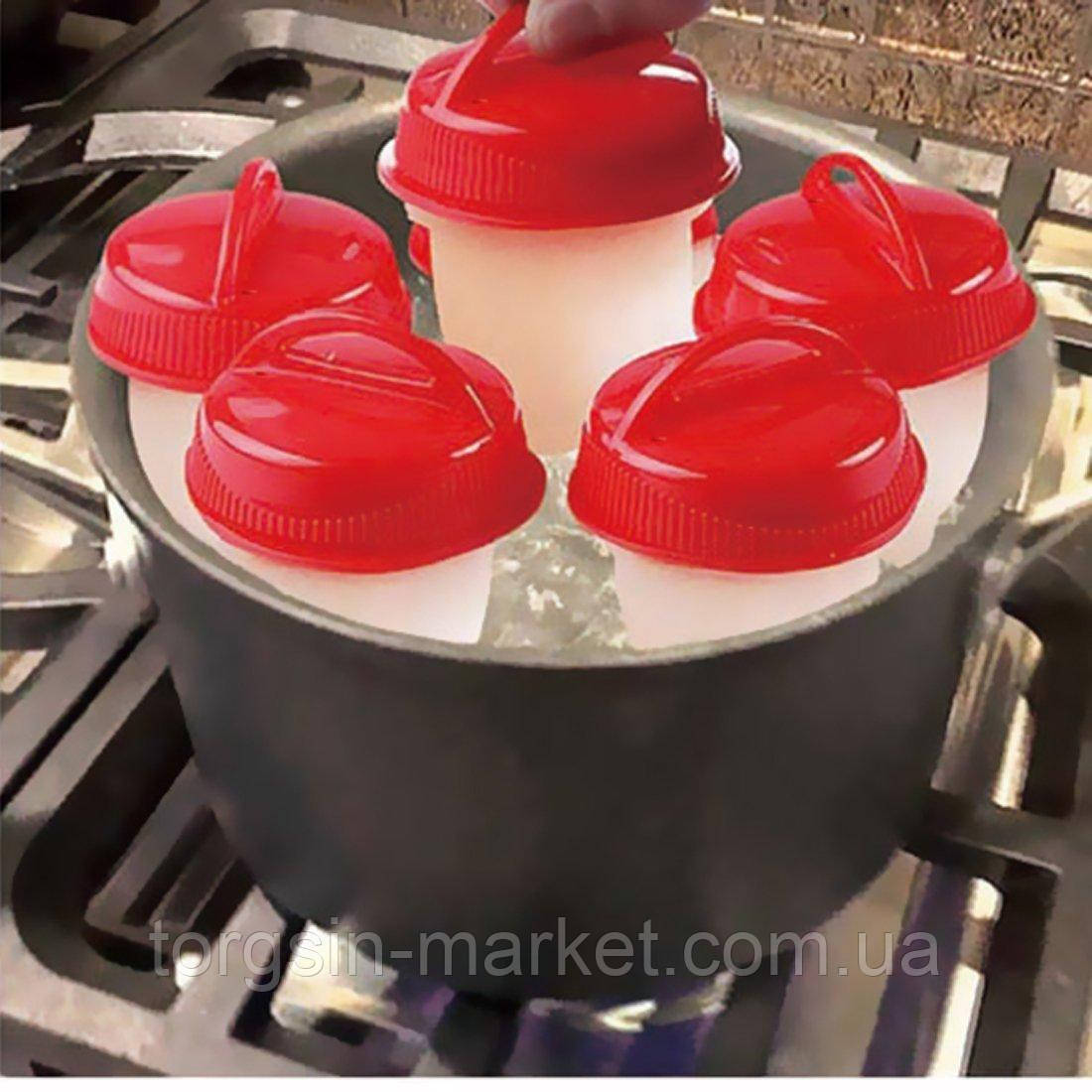 Силиконовые формы для варки яиц Hard Boil Egg Container без скорлупы набор из 6шт, яйцеварка , ТМ - фото 5 - id-p1456692948